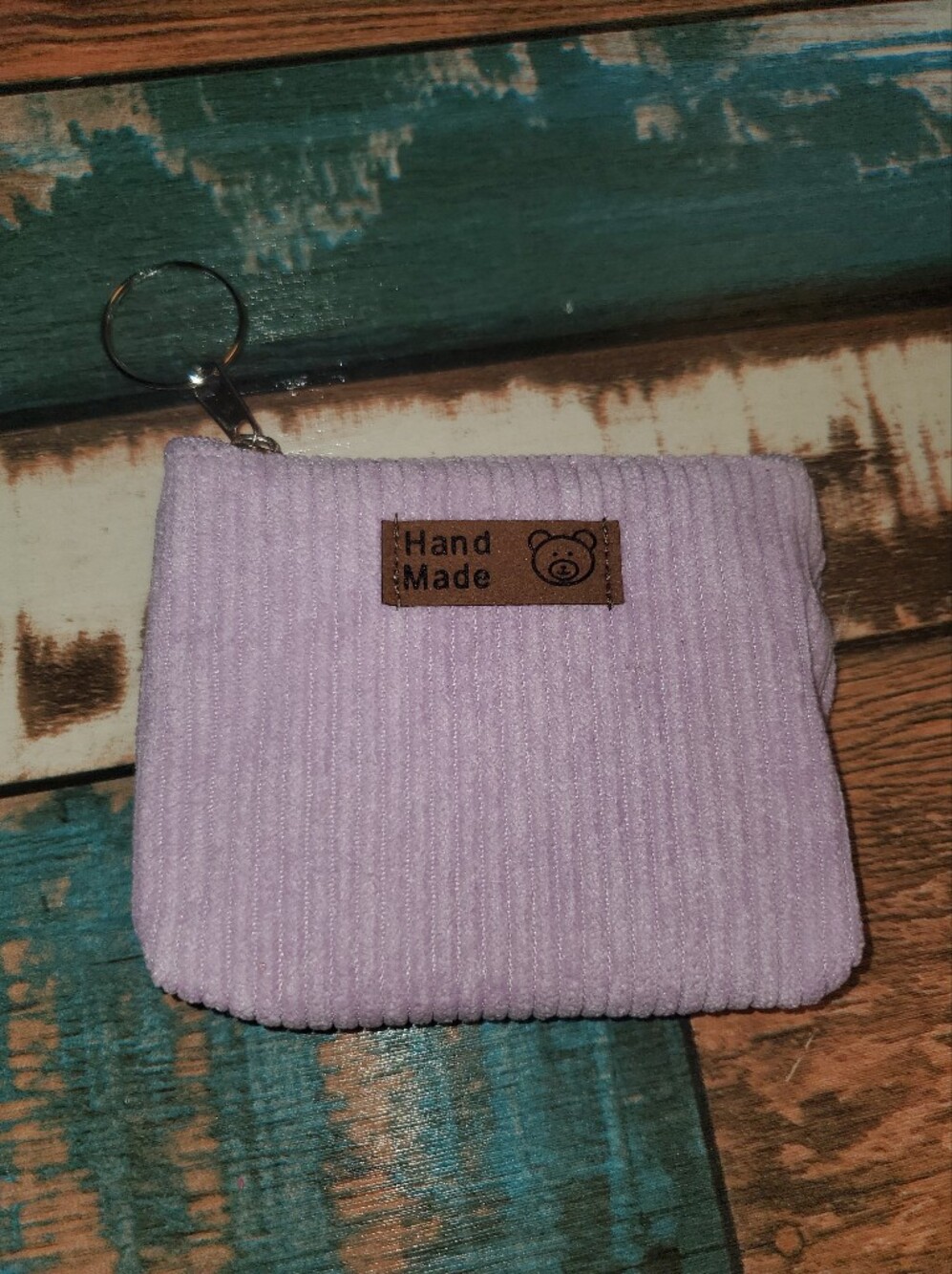 7/$10 Purple Corduroy Zipper Keychain Pouch